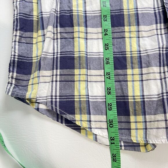 Brooks Brothers 346 Button Down Mens Blue Yellow White Check Plaid Polo Shirt L - Picture 9 of 9